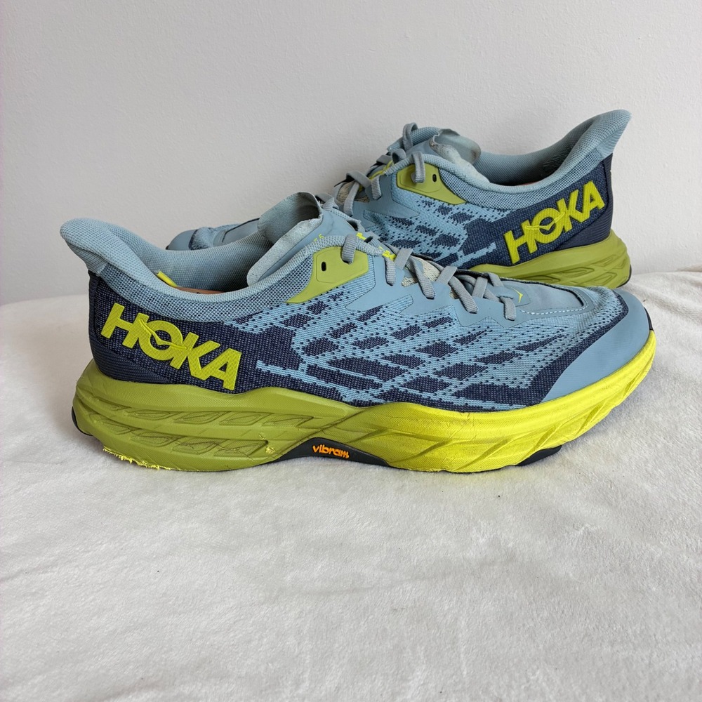 Hoka Speedgoat 5 Mens 13 Trail Running Shoes Sky Castlerock Blue 1123157 SBDCT